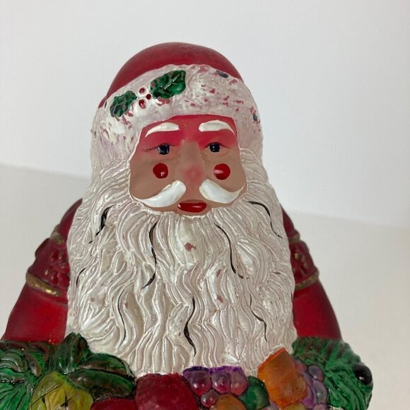 Vintage Merck 1997 Old World Christmas Handpainted Glass Bountiful Santa Light 6 - Picture 6 of 11